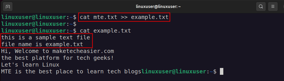 Ajout à l'aide de Cat