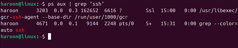 Liste des processus et filtrage à l'aide de Grep