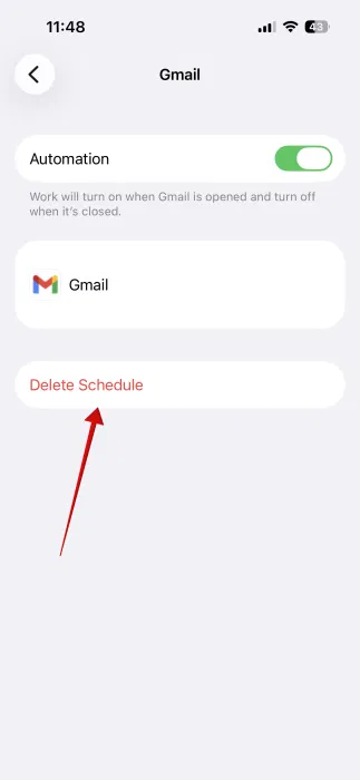 Suppression du programme pour le mode Focus sur iPhone. 