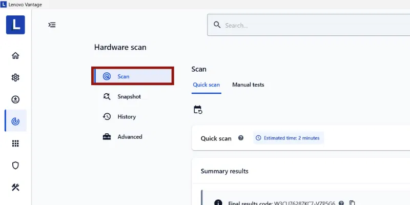Analyse du matériel Lenovo Vantage