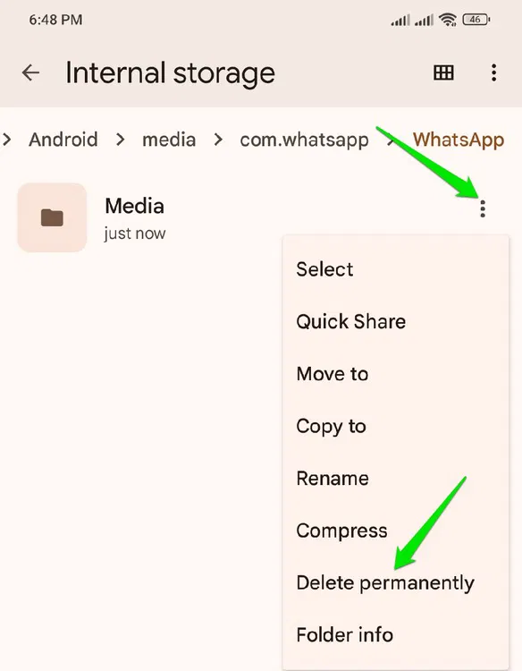 Supprimer le dossier Média sur Android