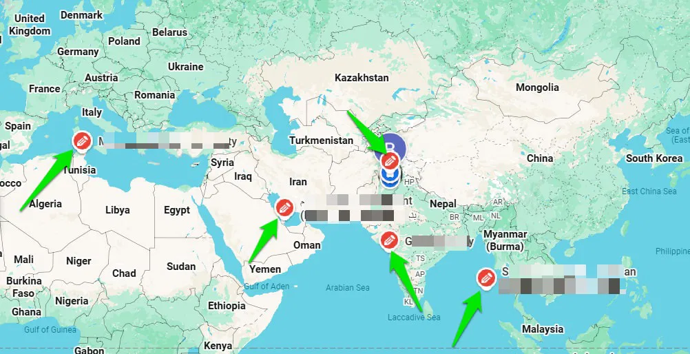 Avis sur la carte du monde dans différents pays
