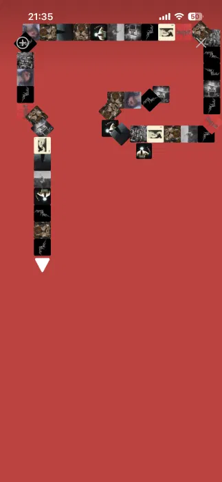 Jeu de serpent en cours via l'application Spotify. 