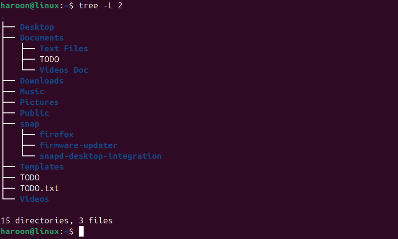 Affichage d'une structure arborescente à l'aide d'un arbre à deux niveaux