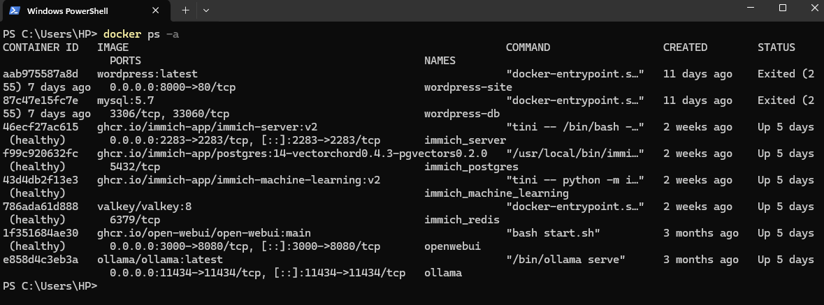 Répertorier tous les conteneurs