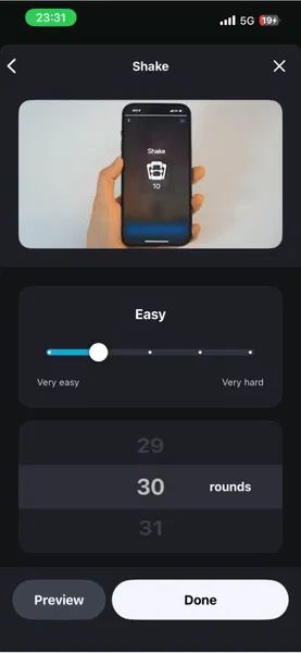 Mission de secousse d'alarme pour iPhone