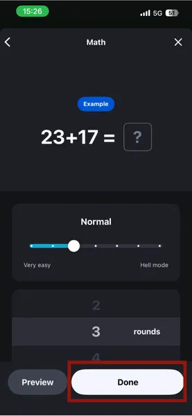 Mission d'alarme iPhone terminée