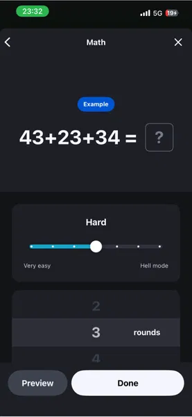 Mission mathématique d'alarme iPhone