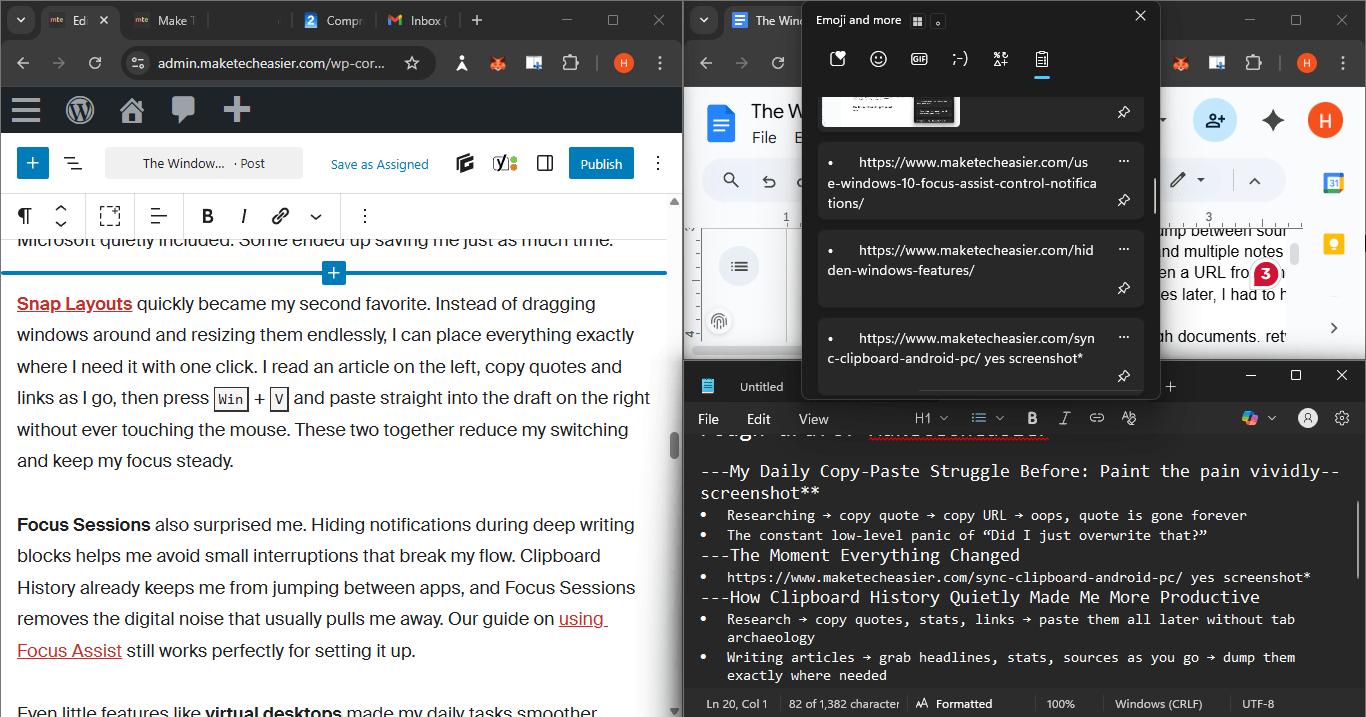 Snap Layout + Historique du presse-papiers