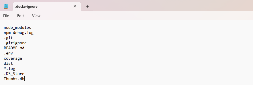 Configurer le fichier ignoré Docker