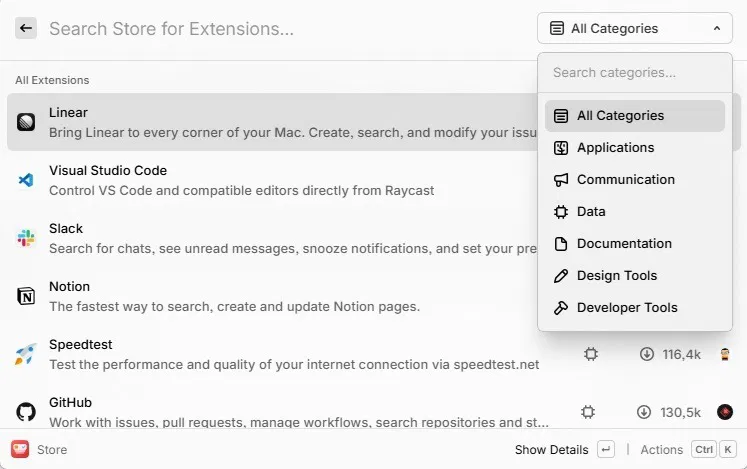 Extensions de navigation.