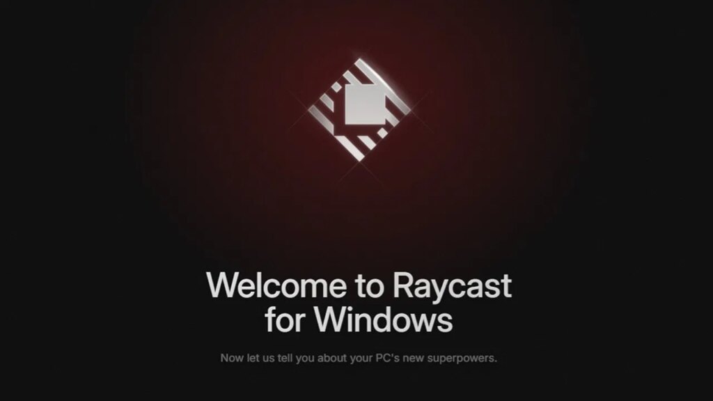 Raycast welcome message when installing.