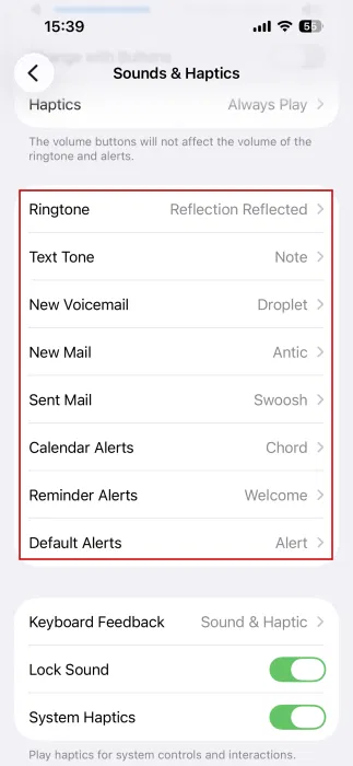 Modification des sons de notification sur iPhone.