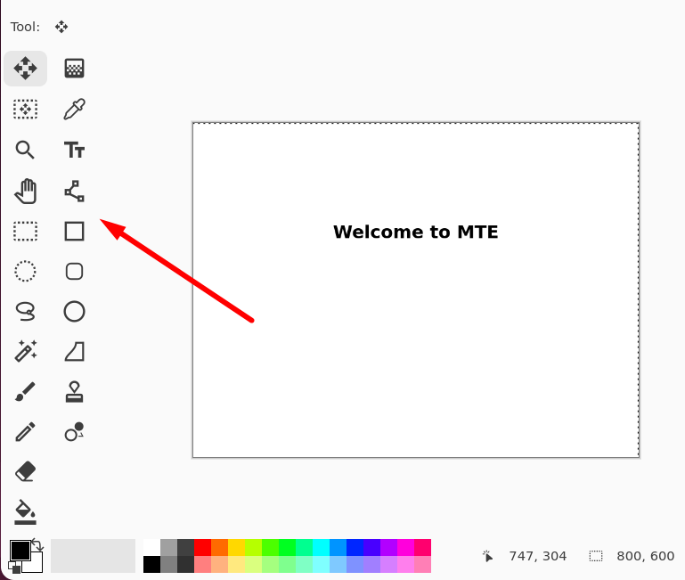 Liste des outils disponibles dans Painta