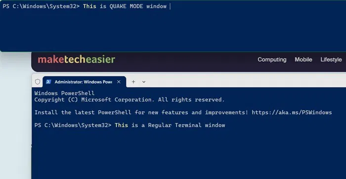 Mode Quake visible depuis la fenêtre du navigateur.