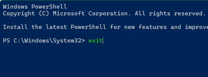 Tapez exit pour fermer définitivement la fenêtre du mode séisme.