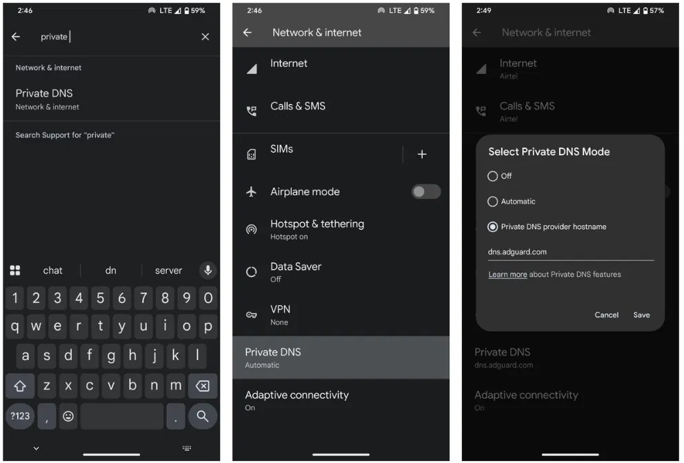 DNS privé sur Android