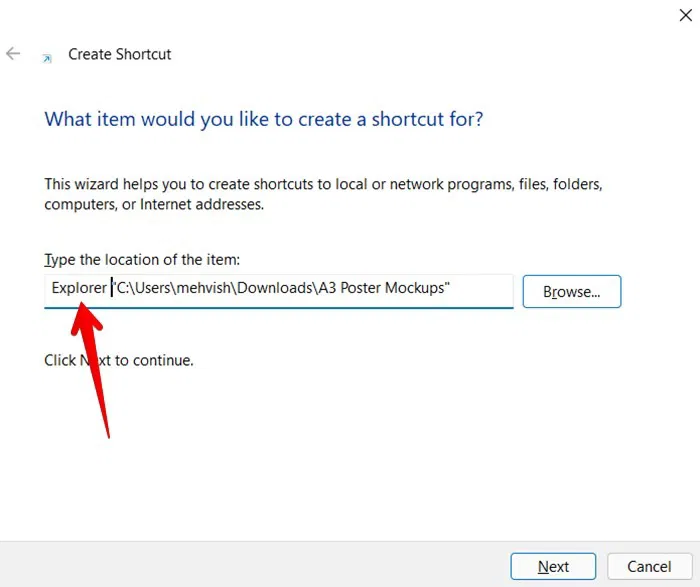 Dossier personnalisé de la barre des tâches Windows 11, nouvel emplacement du raccourci