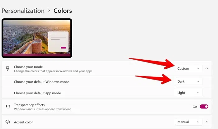 Couleur de la barre des tâches Windows 11