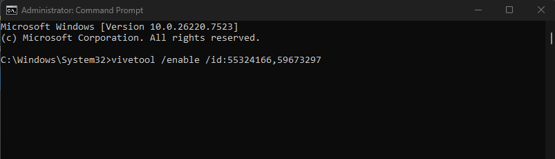 Vivetool Forcer la restauration au point