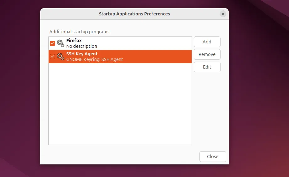 Gestionnaire d'applications de démarrage sur Ubuntu