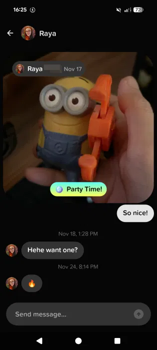 Messagerie d'interactions sociales de l'application Locket