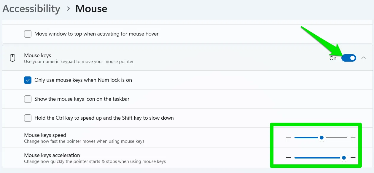 Paramètres des touches de la souris sous Windows