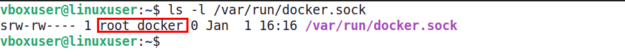 Vérifiez le fichier de socket Docker