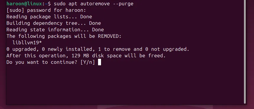 Supprime les packages inutiles et nettoie les fichiers de configuration restants