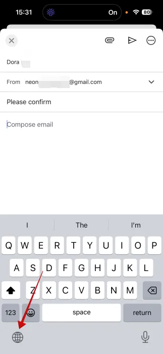 Passer au clavier Willow sur iPhone. 