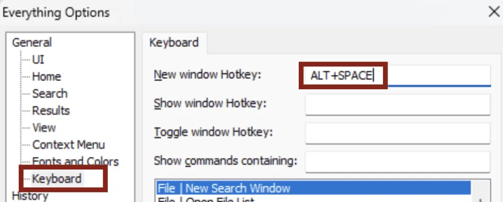 Tout les raccourcis clavier