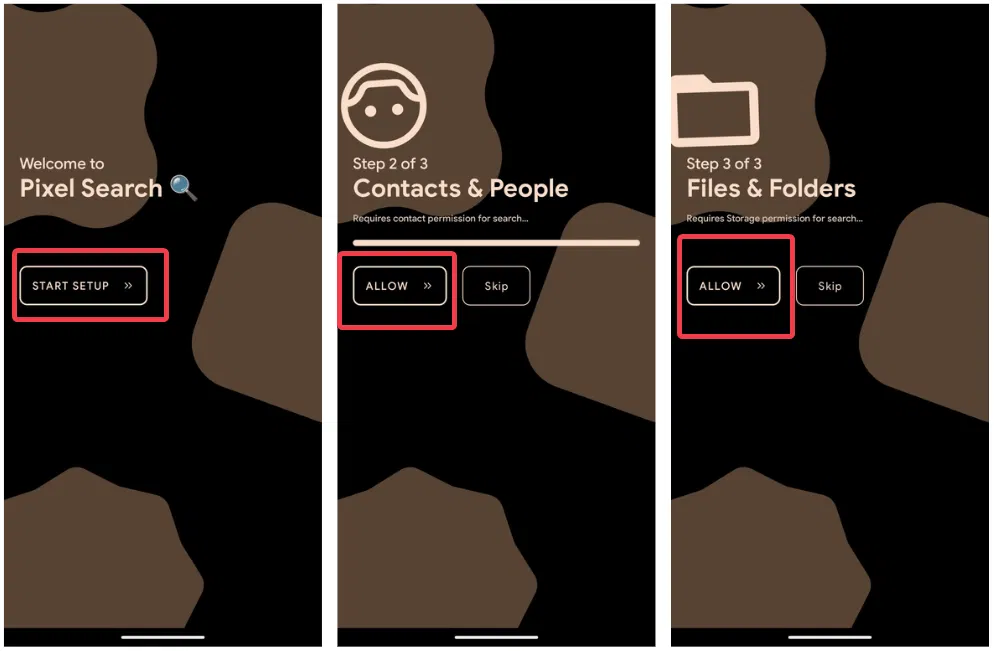 Autorisations de l’application Pixel Search