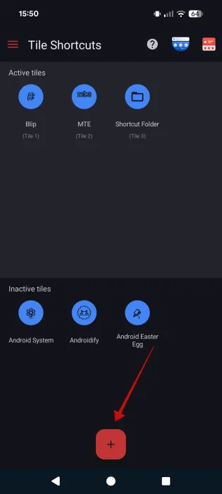 Ajout d'un nouveau style personnalisé dans l'application Tile Shortcus sur Android.