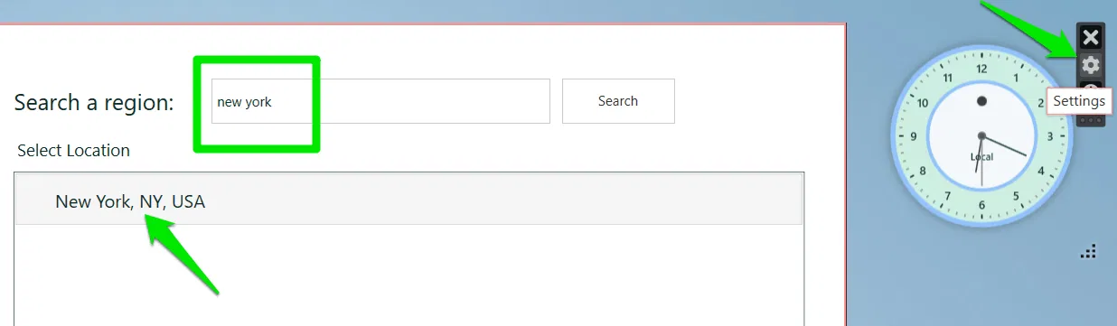 Ajout d'un fuseau horaire au widget Widget Launcher