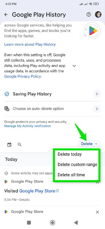 Suppression d'une activité à l'aide d'une période