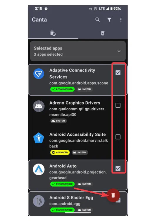 Débloquer les applications