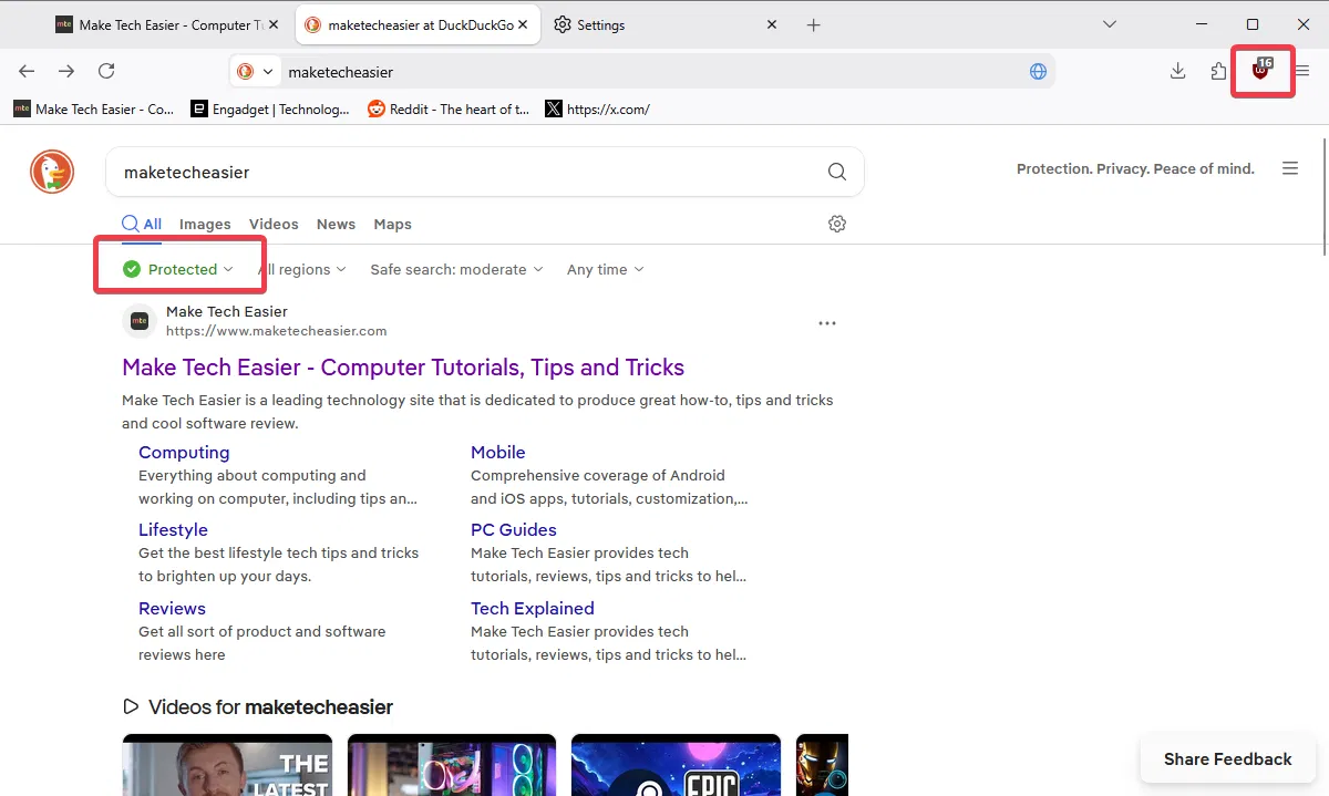 Navigation Librewolf