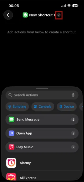 Nouveau raccourci iPhone