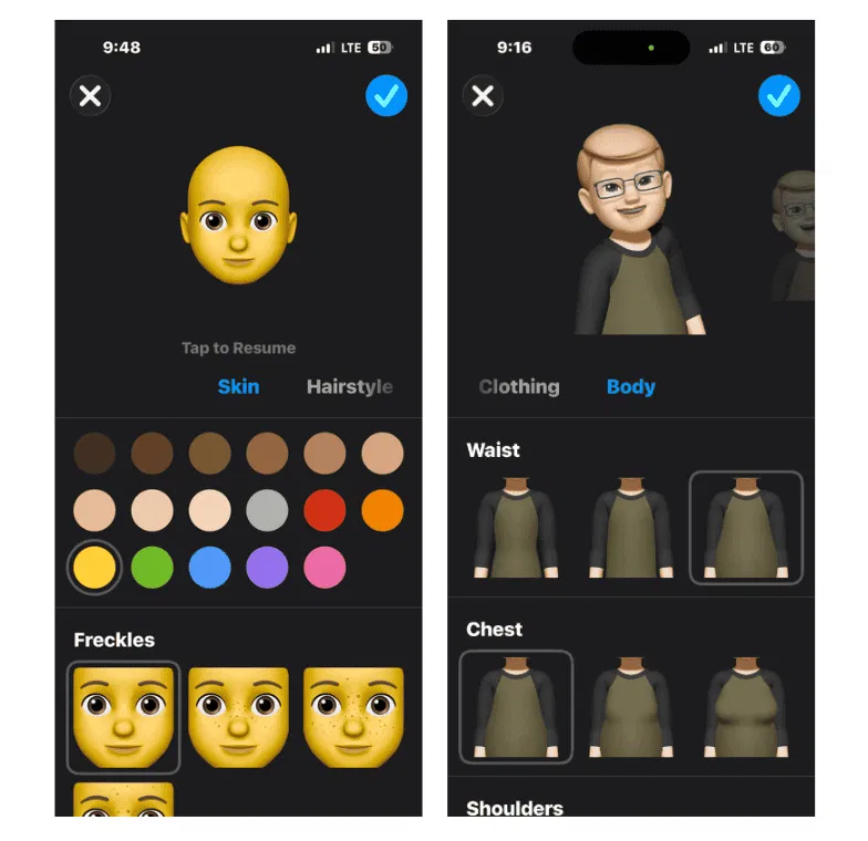 Modifier le mémoji