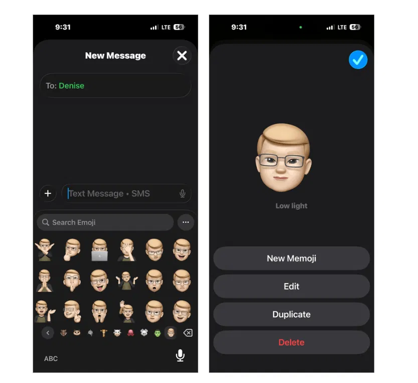 Modifier l'autocollant Memoji