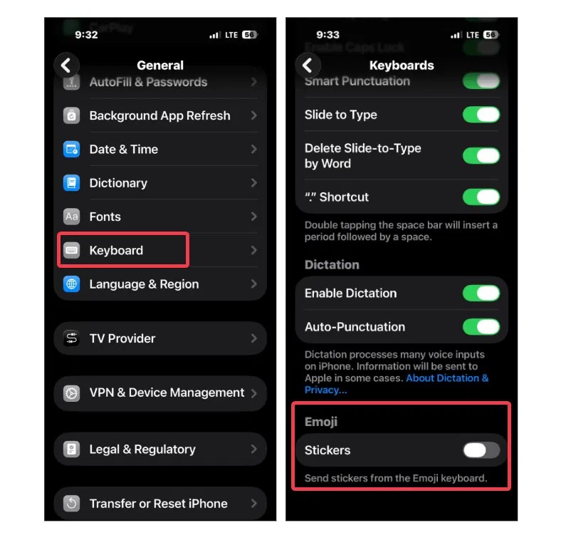 Désactiver les autocollants