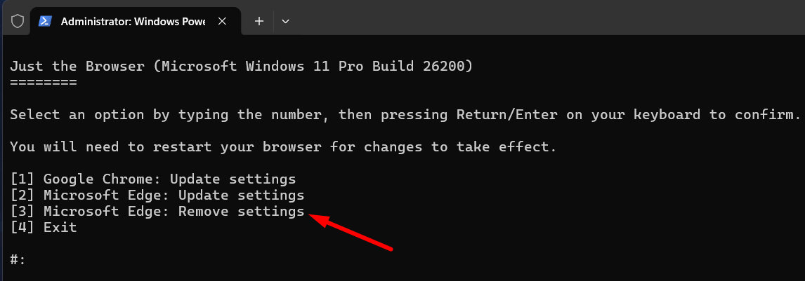 Supprimer les paramètres du navigateur