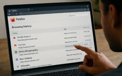 Person deleting a specific site from their Firefox browsing history.