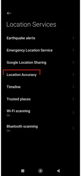 Précision de la localisation Android