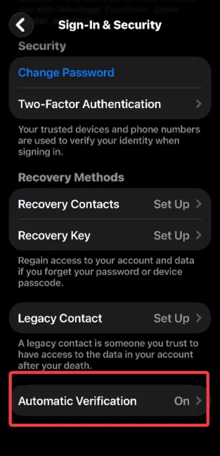 Vérification automatique