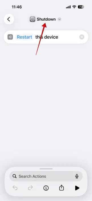 Appuyez sur le nom du raccourci dans l'application Raccourcis sur iPhone. 