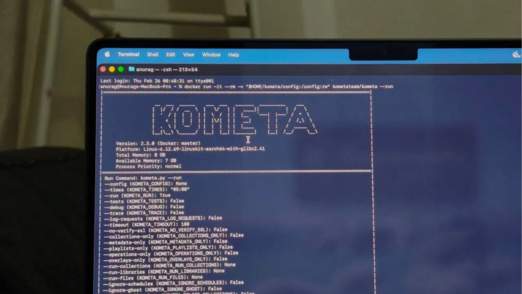 Kometa running on Mac