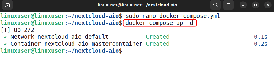 Tirez Nextcloud Aio avec Docker Compose