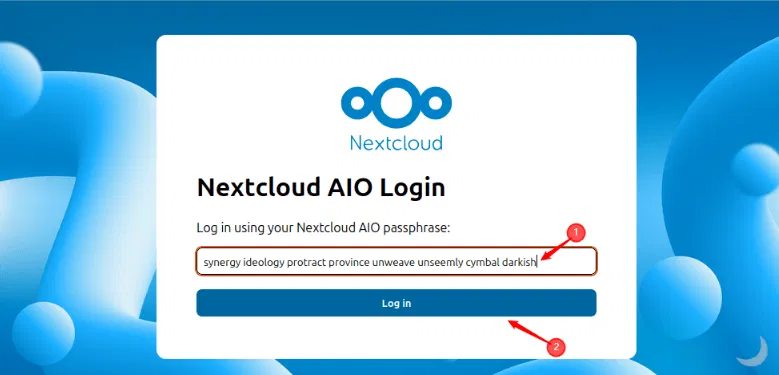 Connectez-vous avec la phrase secrète