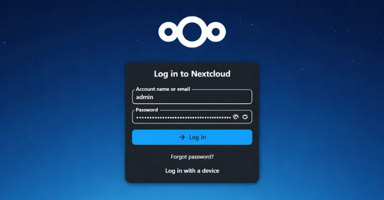 Connexion au tableau de bord Nextcloud Aio